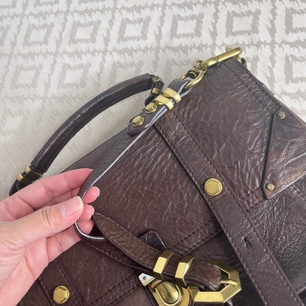 orYANY Large Flap Satchel Brown Briefcase Messenger Crossbody Bag - Picture 7 of 10